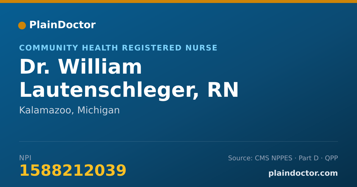 Shareable card for William Lautenschleger, RN - Community Health Registered Nurse, Kalamazoo, MI