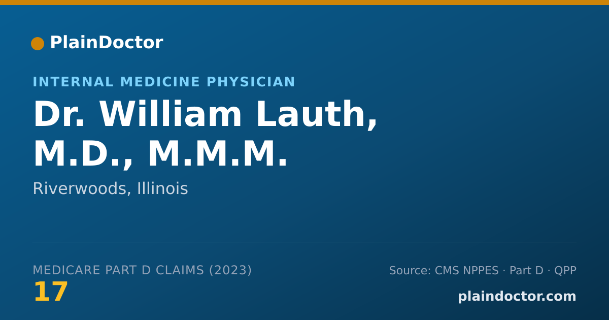 Shareable card for William Lauth, M.D., M.M.M. - Internal Medicine Physician, Riverwoods, IL