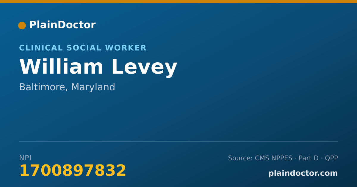 Shareable card for William Levey - Clinical Social Worker, Baltimore, MD