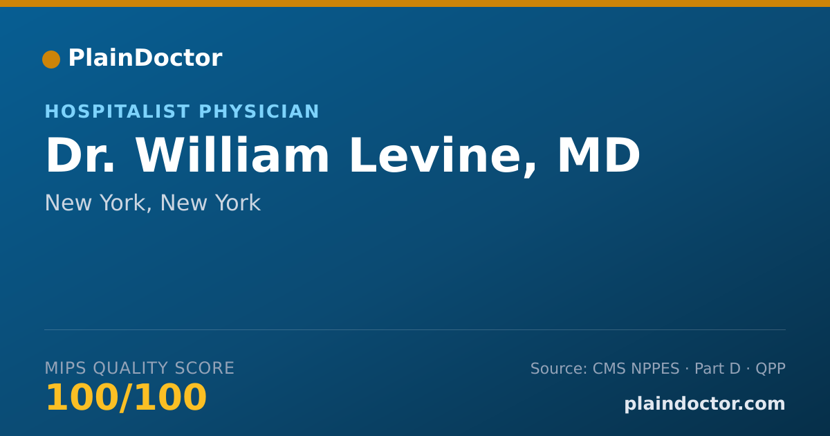 Shareable card for William Levine, MD - Internal Medicine Physician, New York, NY