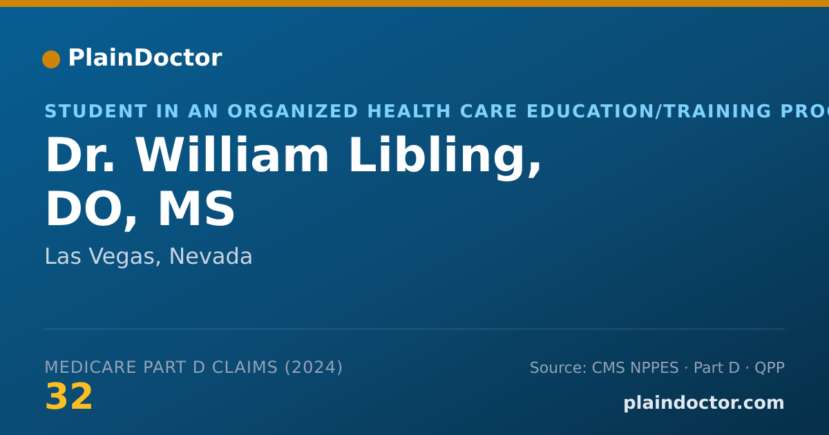 Shareable card for William Libling, DO, MS - Student in an Organized Health Care Education/Training Program, Las Vegas, NV