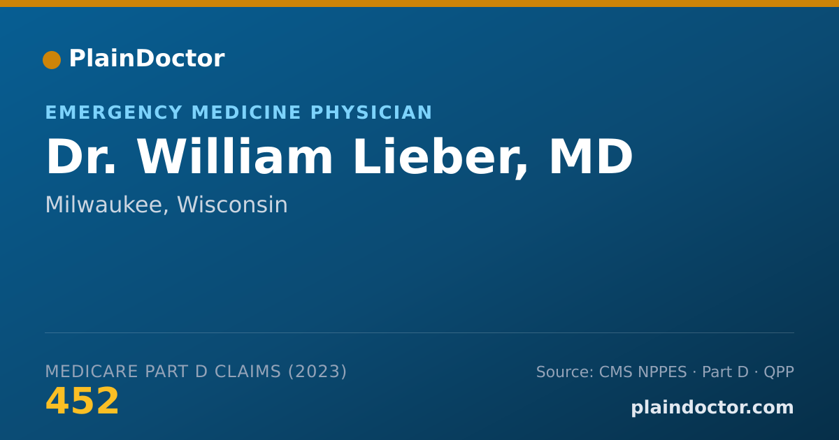 Shareable card for William Lieber, MD - Emergency Medicine Physician, Milwaukee, WI