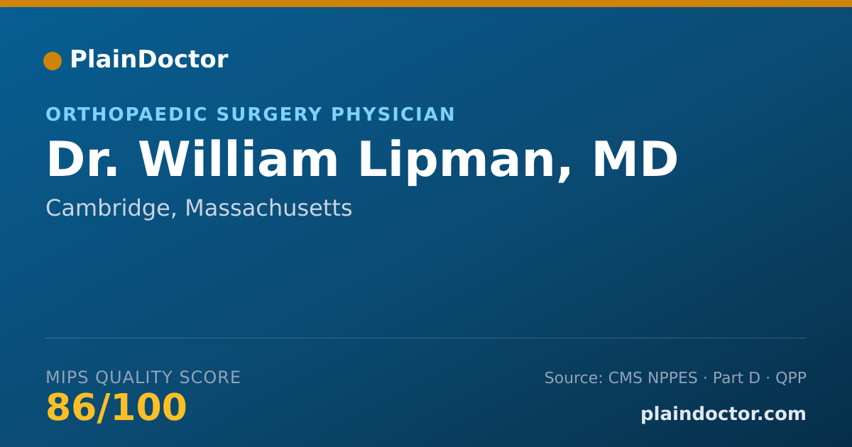 Shareable card for William Lipman, MD - Orthopaedic Surgery Physician, Cambridge, MA