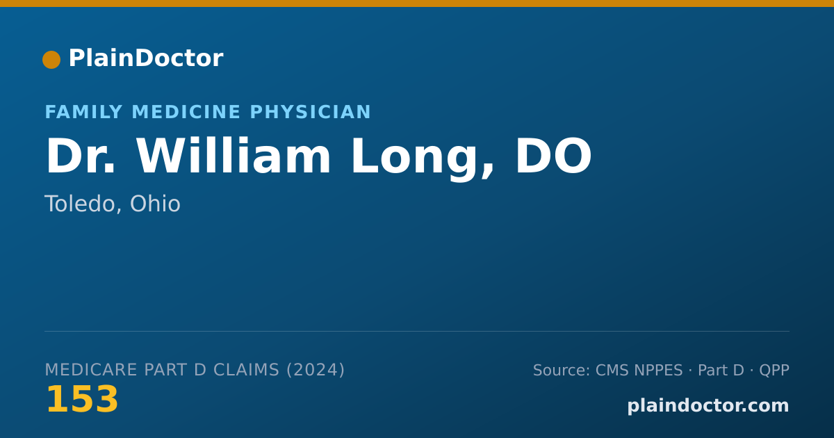 Shareable card for William Long, DO - Family Medicine Physician, Toledo, OH