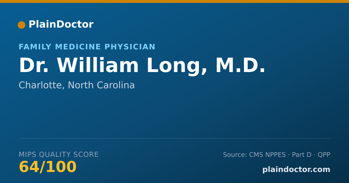 Shareable card for William Long, M.D. - Geriatric Medicine (Internal Medicine) Physician, Charlotte, NC