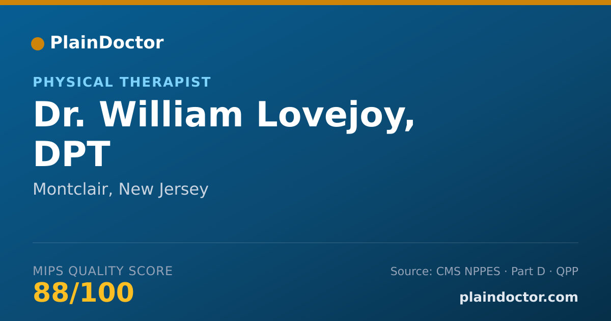 Shareable card for William Lovejoy, DPT - Physical Therapist, Montclair, NJ