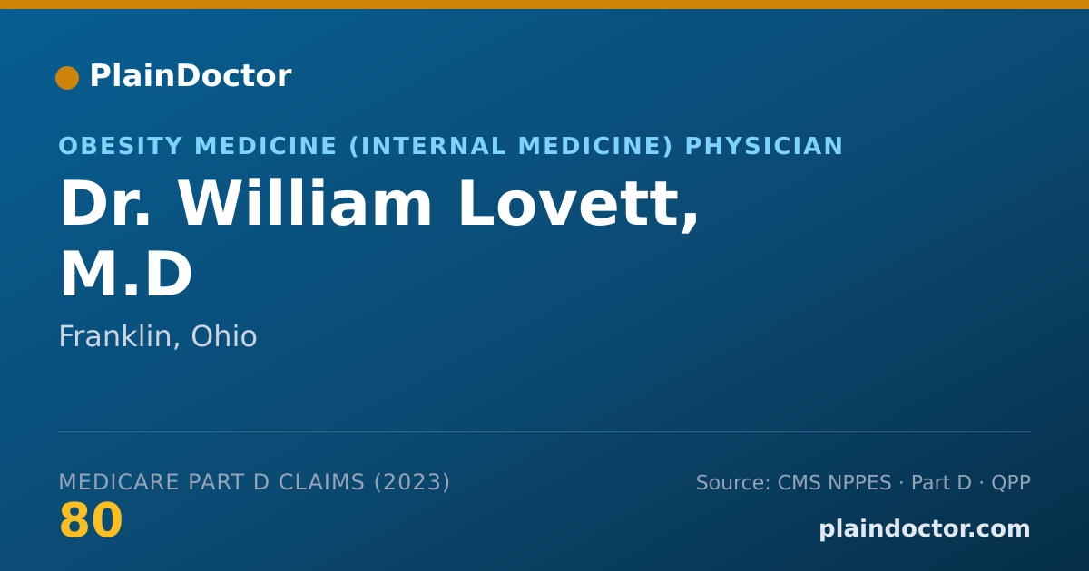 Shareable card for William Lovett, M.D - Obesity Medicine (Internal Medicine) Physician, Franklin, OH