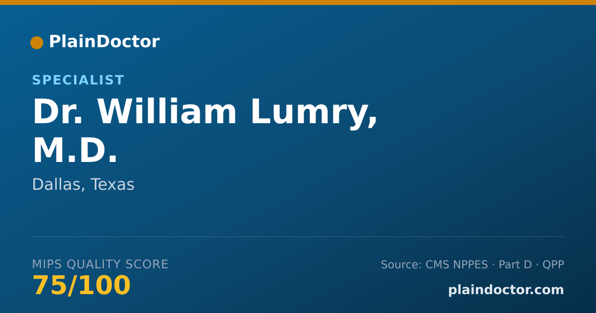 Shareable card for William Lumry, M.D. - Specialist, Dallas, TX