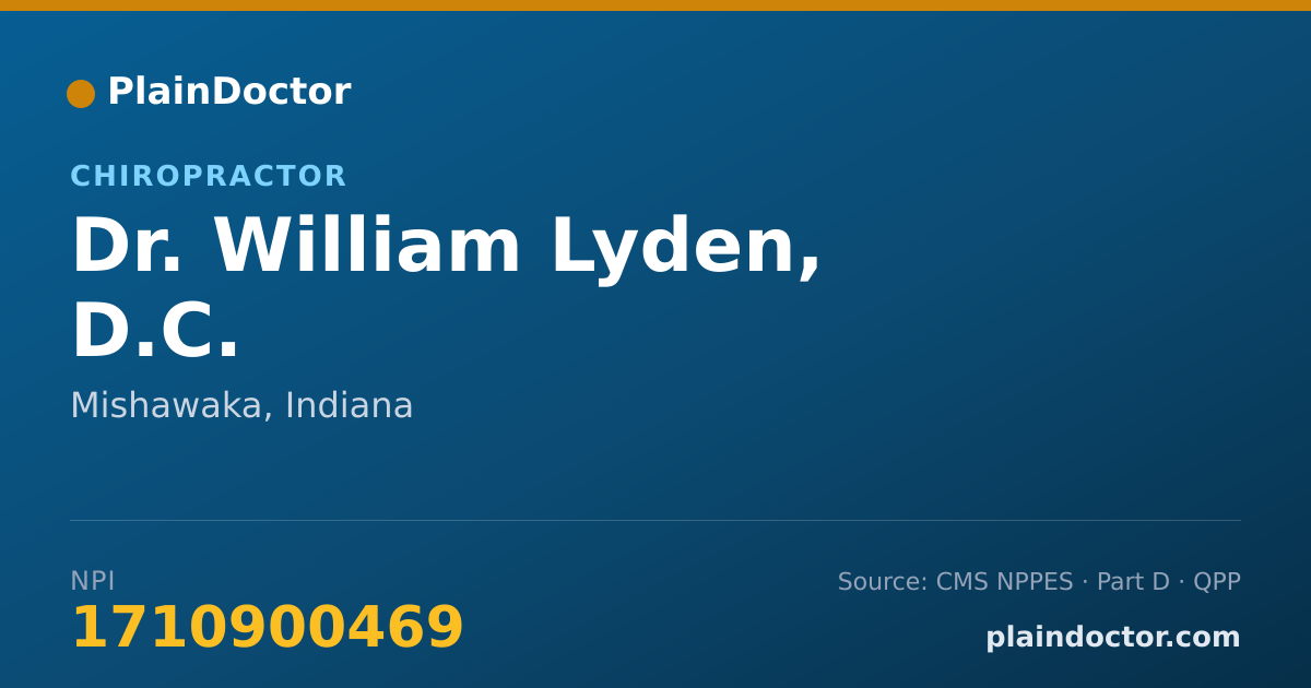 Shareable card for William Lyden, D.C. - Chiropractor, Mishawaka, IN