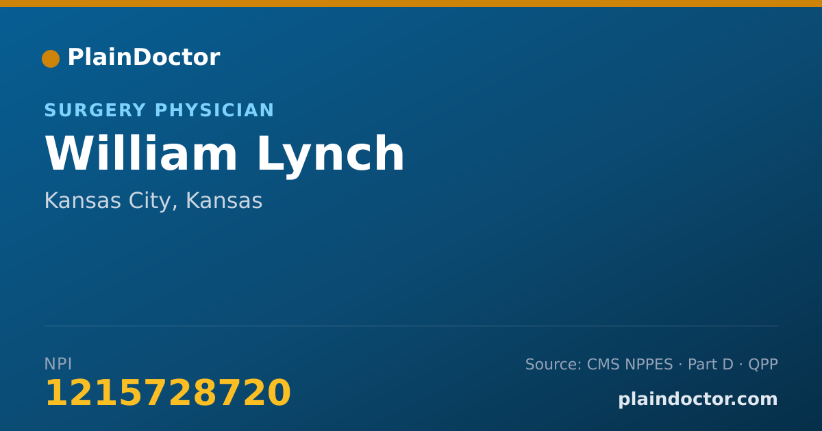 Shareable card for William Lynch - Surgery Physician, Kansas City, KS