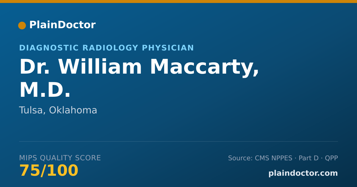 Shareable card for William Maccarty, M.D. - Student in an Organized Health Care Education/Training Program, Tulsa, OK