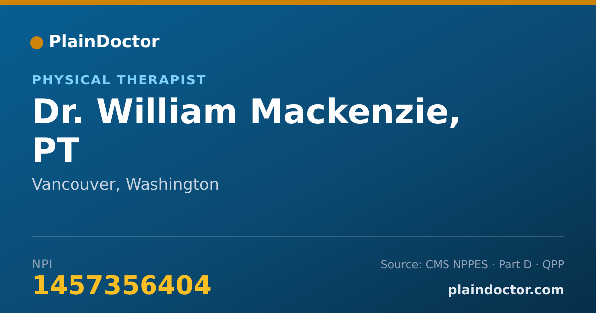 Shareable card for William Mackenzie, PT - Physical Therapist, Vancouver, WA