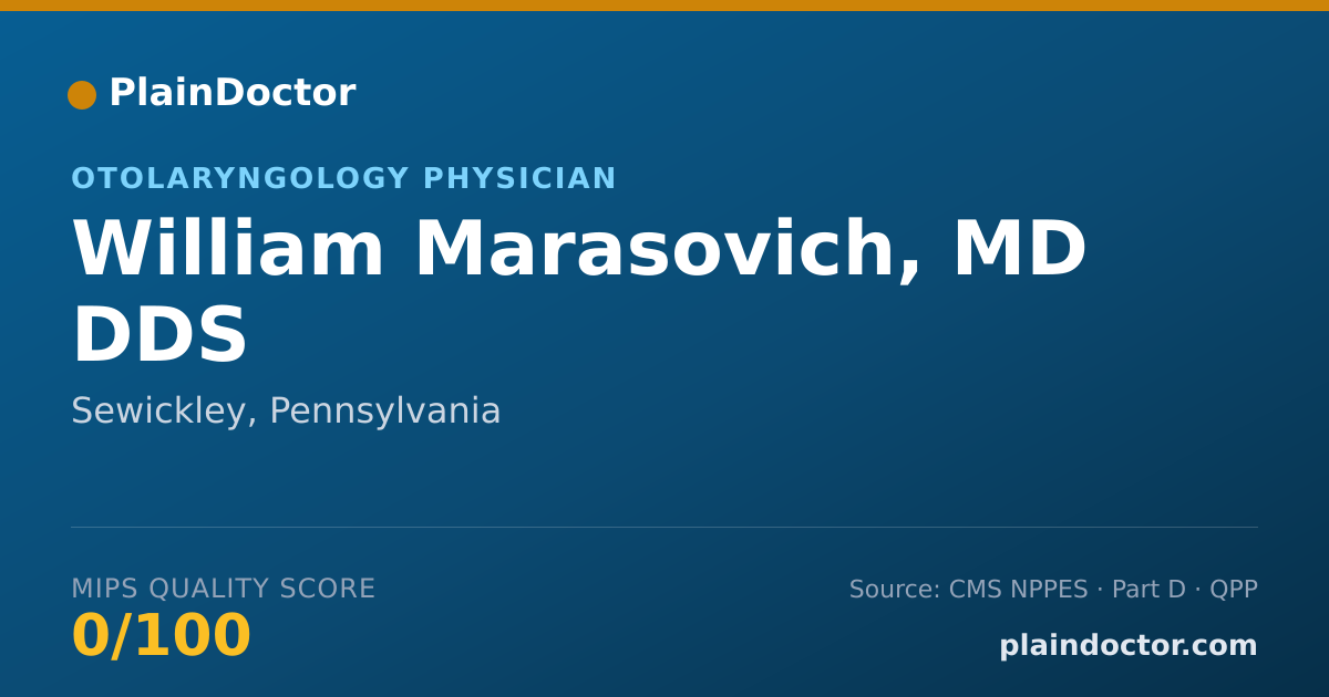 Shareable card for William Marasovich, MD DDS - Otolaryngology Physician, Sewickley, PA