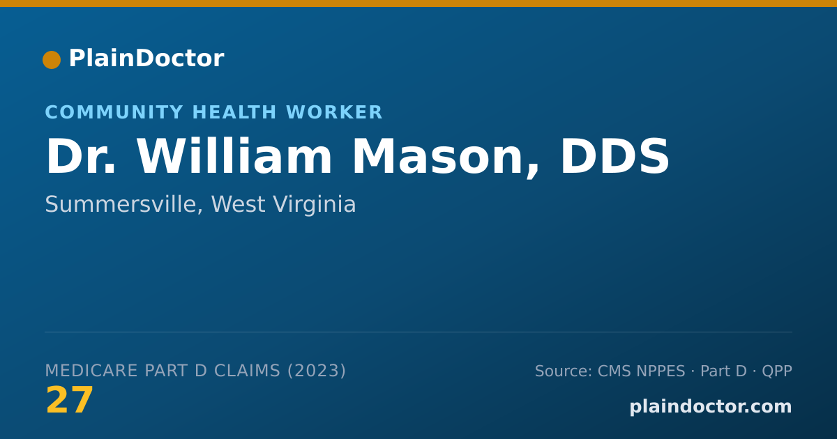 Shareable card for William Mason, DDS - Community Health Worker, Summersville, WV