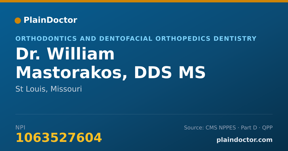 Shareable card for William Mastorakos, DDS MS - Orthodontics and Dentofacial Orthopedics Dentistry, St Louis, MO