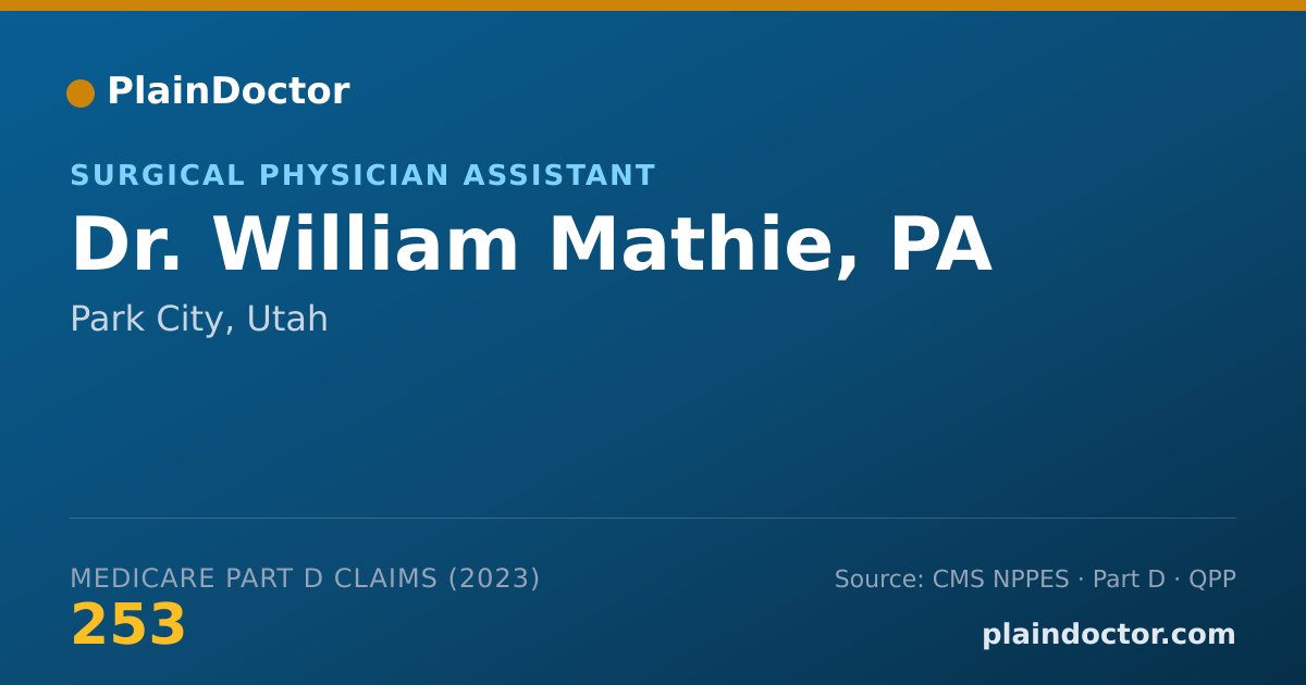 Shareable card for William Mathie, PA - Surgical Physician Assistant, Park City, UT