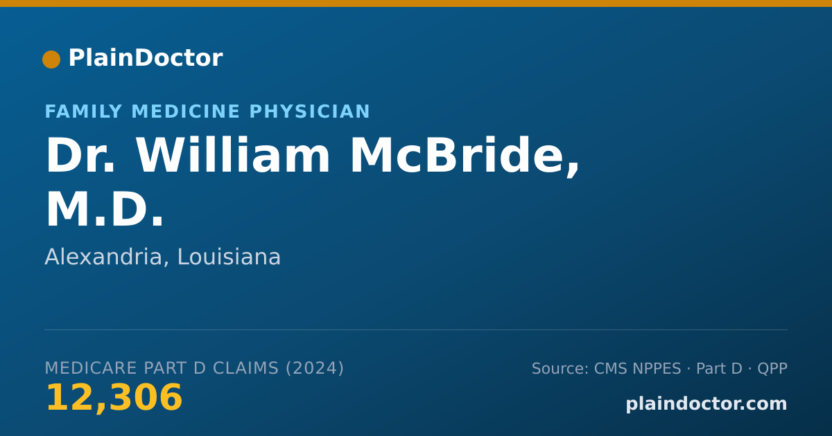 Shareable card for William McBride, M.D. - Family Medicine Physician, Alexandria, LA