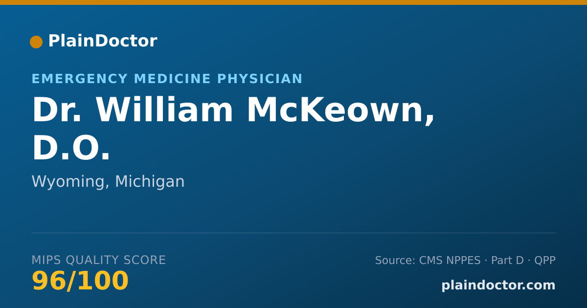 Shareable card for William McKeown, D.O. - Emergency Medicine Physician, Wyoming, MI