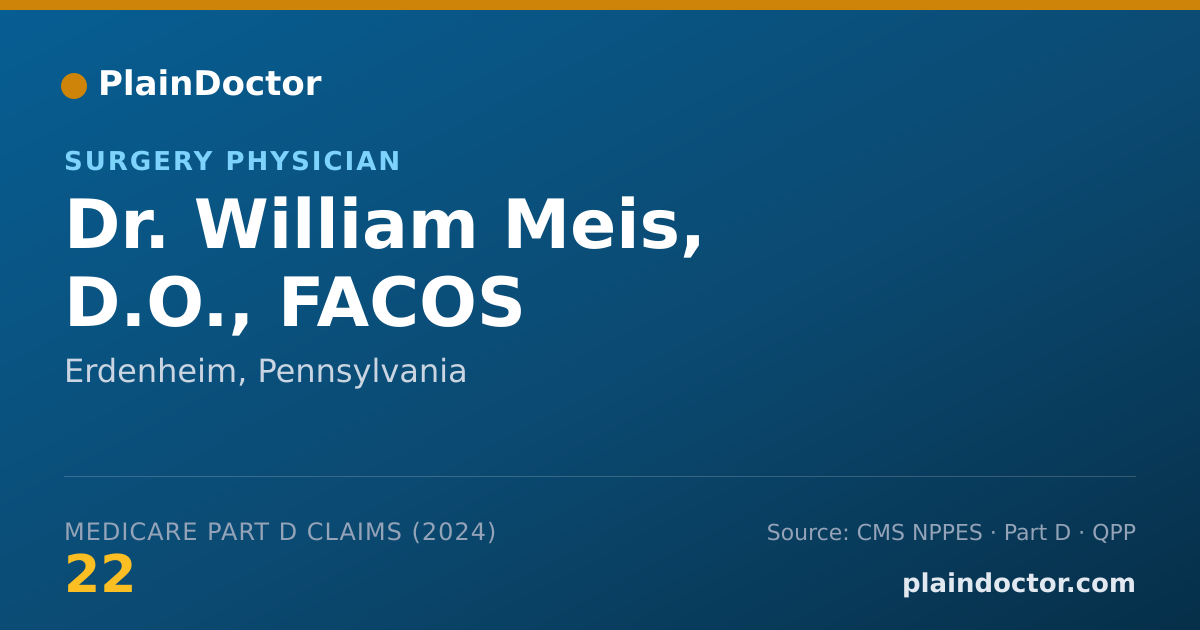 Shareable card for William Meis, D.O., FACOS - Surgery Physician, Erdenheim, PA