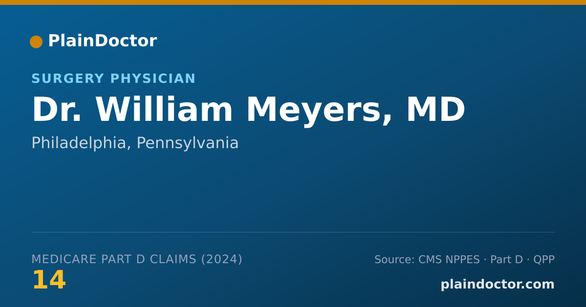 Shareable card for William Meyers, MD - Surgery Physician, Philadelphia, PA