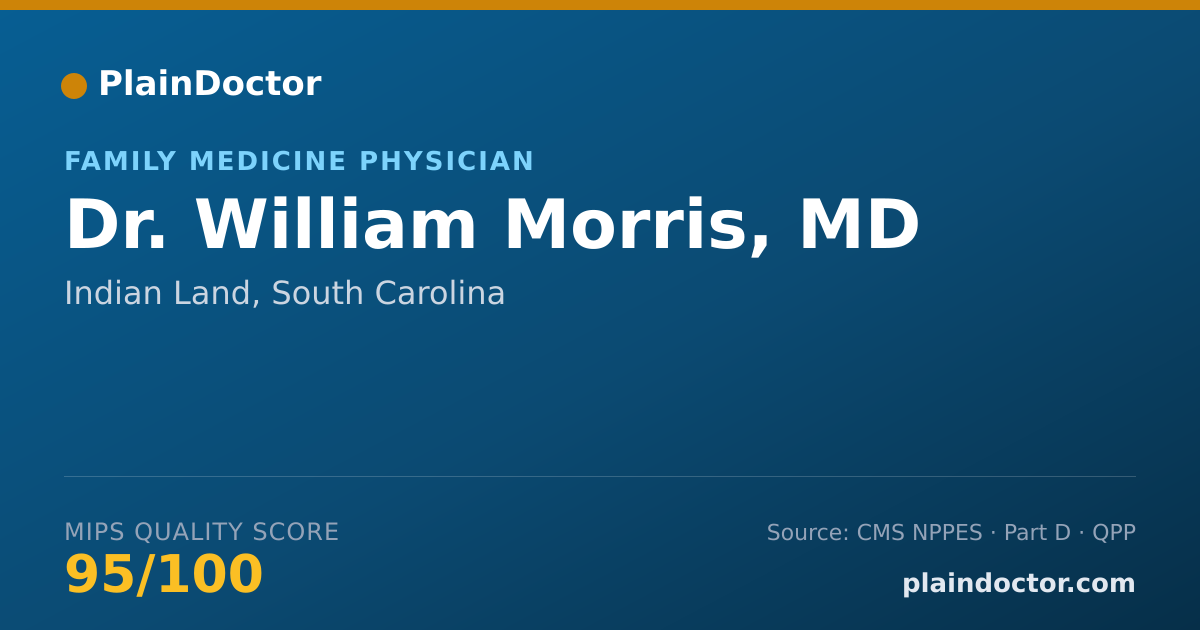 Shareable card for William Morris, MD - Family Medicine Physician, Indian Land, SC