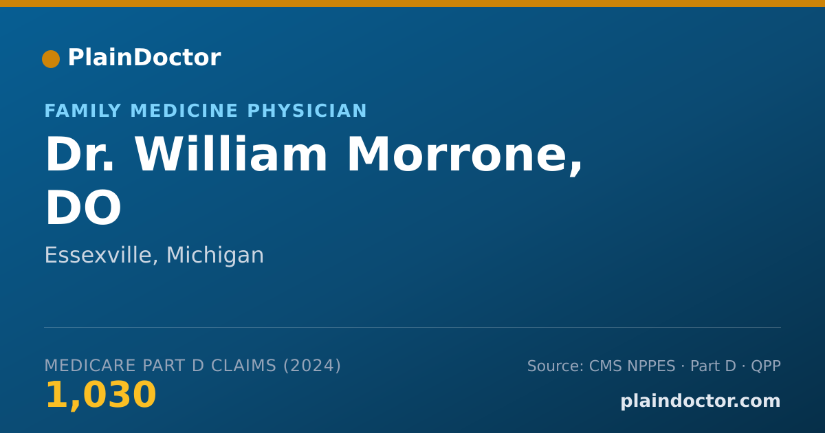 Shareable card for William Morrone, DO - Family Medicine Physician, Essexville, MI