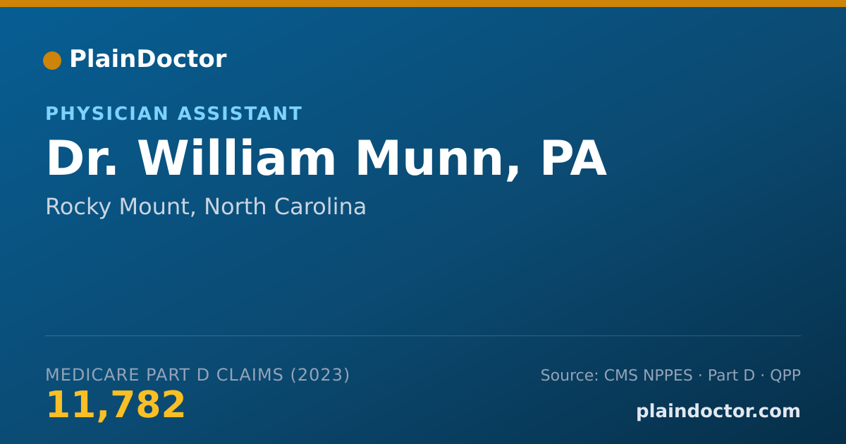 Shareable card for William Munn, PA - Physician Assistant, Rocky Mount, NC