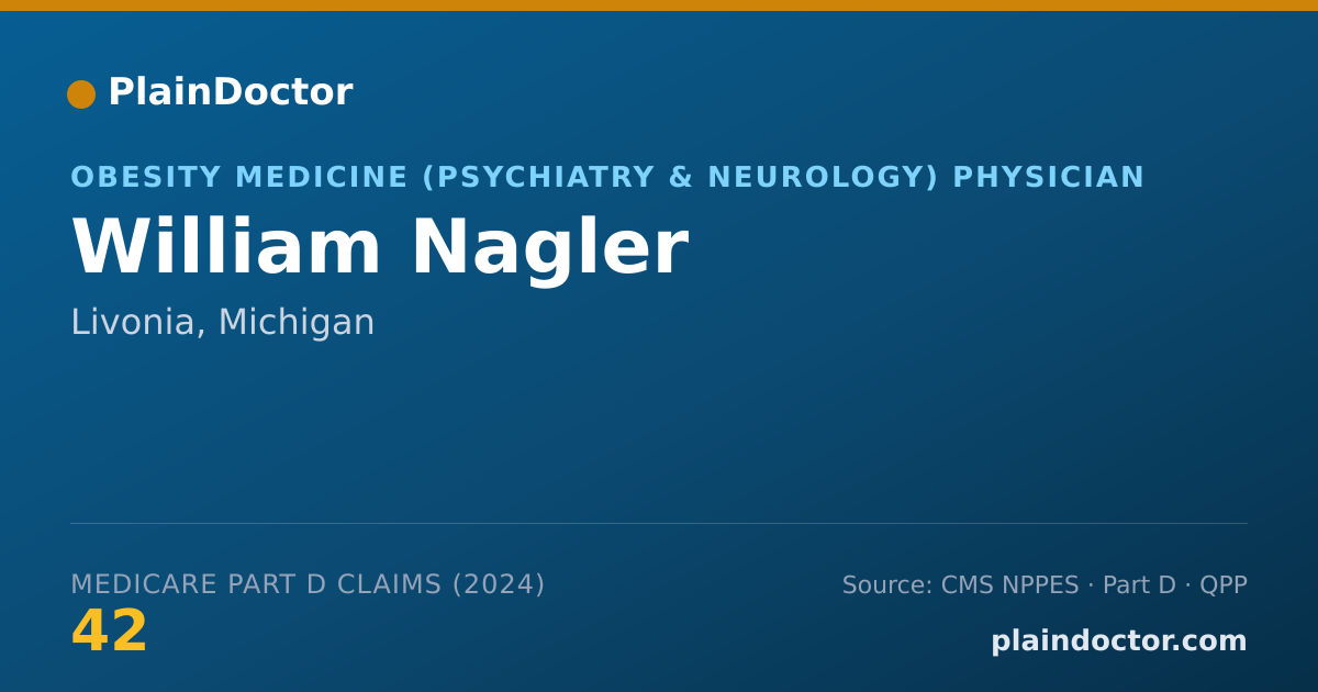 Shareable card for William Nagler - Obesity Medicine (Psychiatry & Neurology) Physician, Livonia, MI