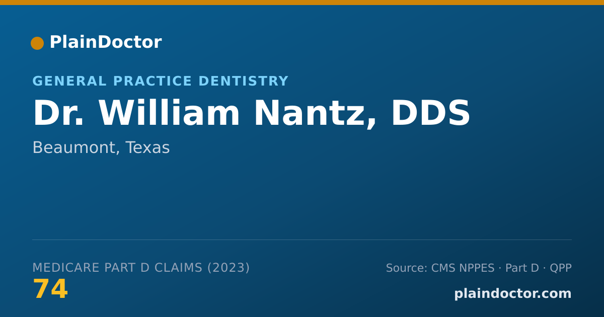 Shareable card for William Nantz, DDS - General Practice Dentistry, Beaumont, TX