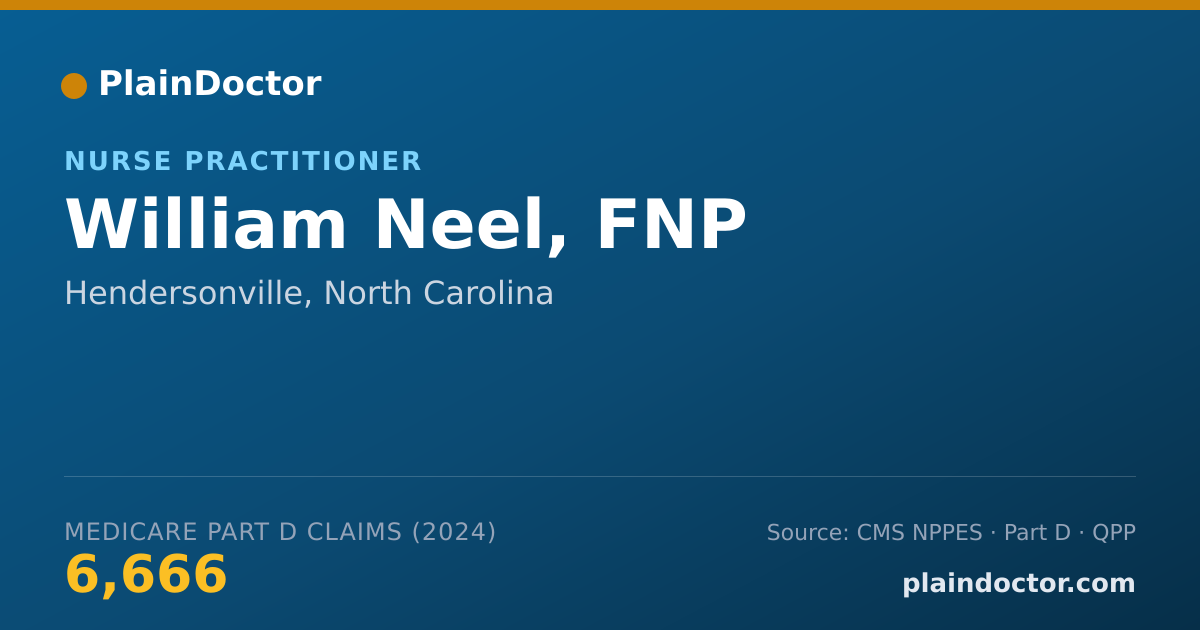 Shareable card for William Neel, FNP - Nurse Practitioner, Hendersonville, NC