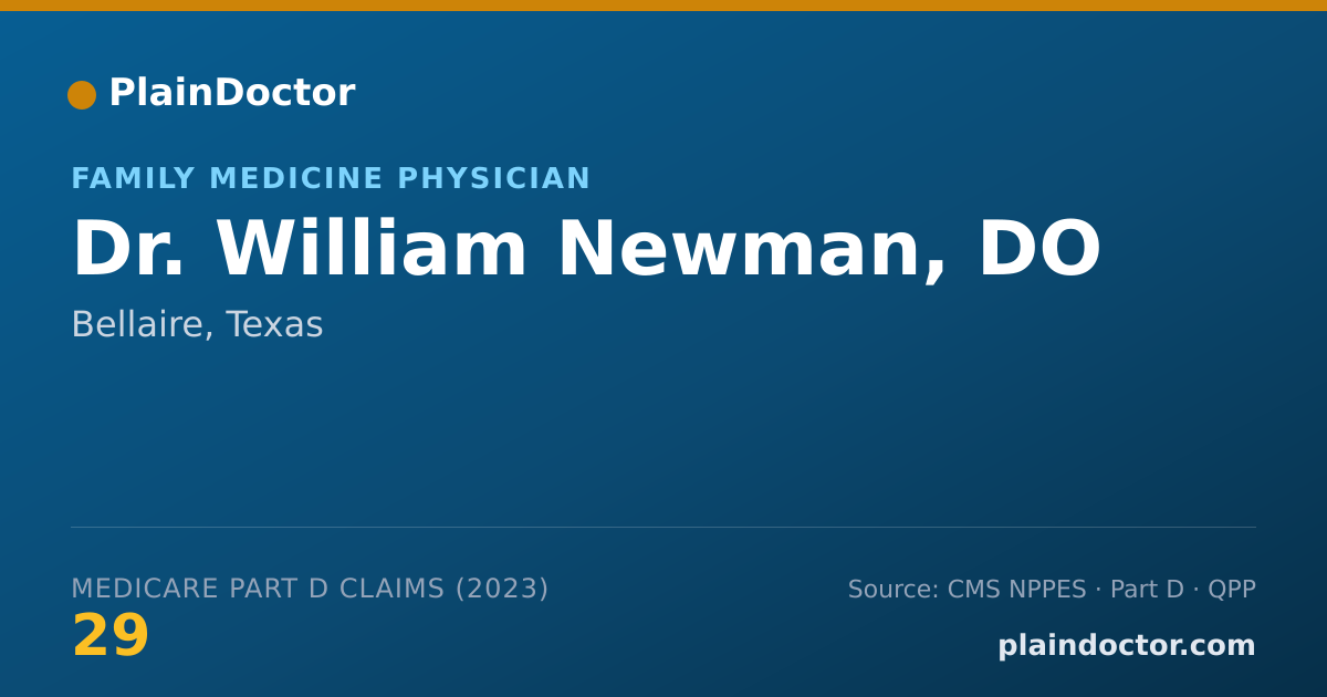 Shareable card for William Newman, DO - Family Medicine Physician, Bellaire, TX