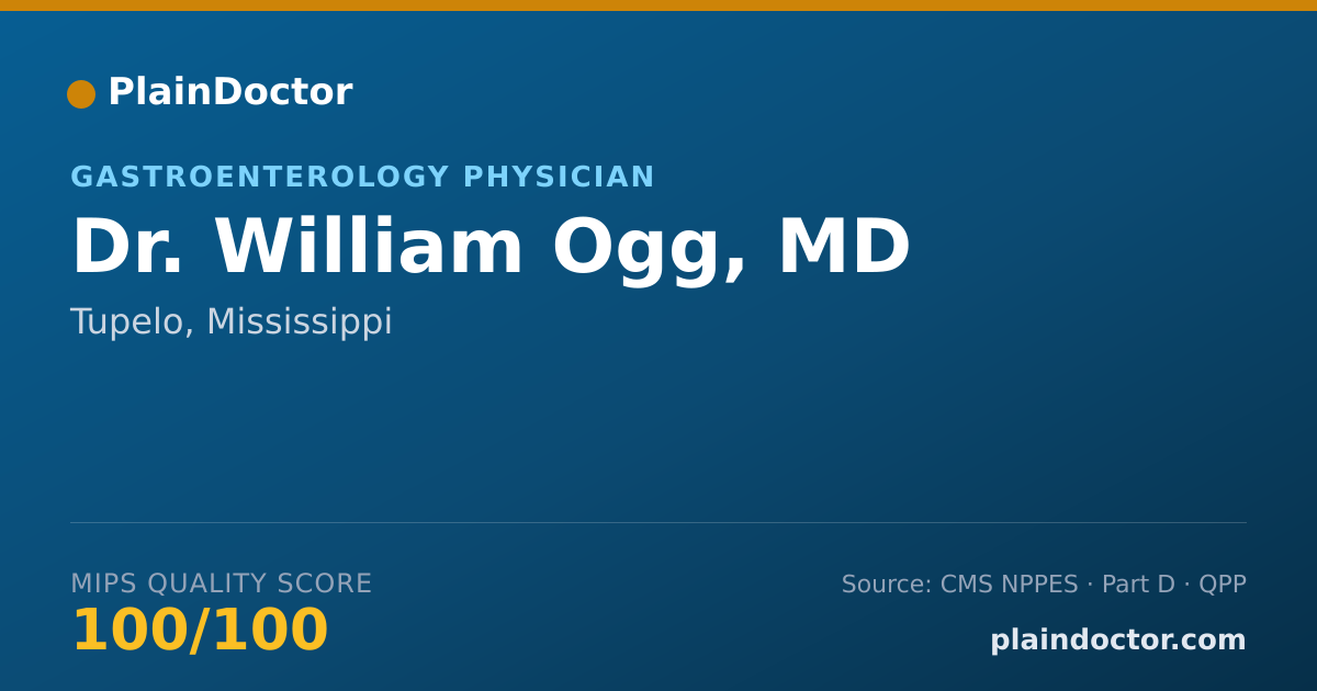 Shareable card for William Ogg, MD - Gastroenterology Physician, Tupelo, MS