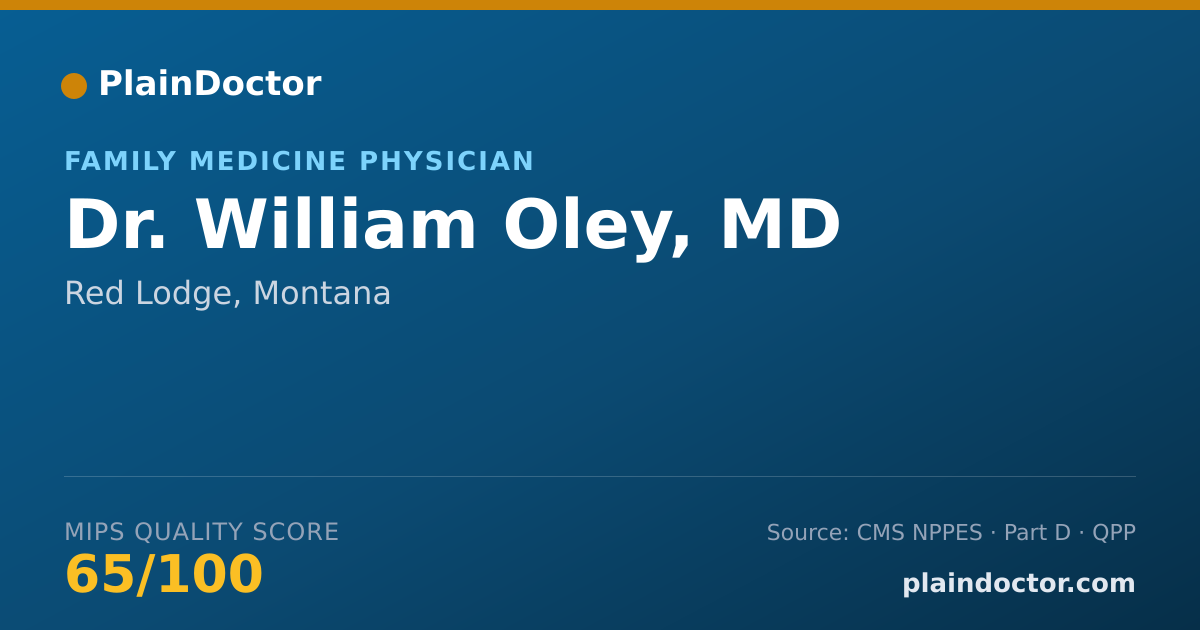 Shareable card for William Oley, MD - Family Medicine Physician, Red Lodge, MT