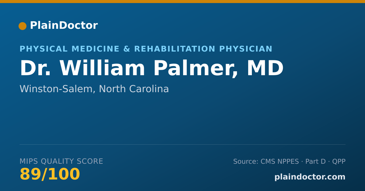 Shareable card for William Palmer, MD - Physical Medicine & Rehabilitation Physician, Winston-Salem, NC