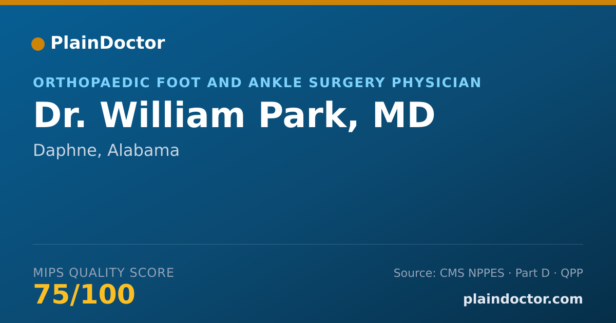 Shareable card for William Park, MD - Orthopaedic Foot and Ankle Surgery Physician, Daphne, AL