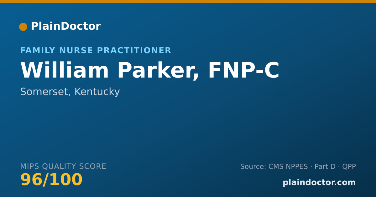 Shareable card for William Parker, FNP-C - Family Nurse Practitioner, Somerset, KY