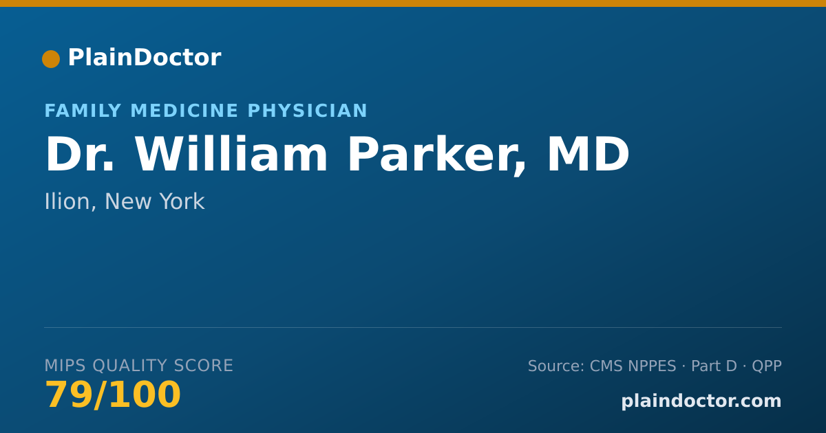 Shareable card for William Parker, MD - Family Medicine Physician, Ilion, NY