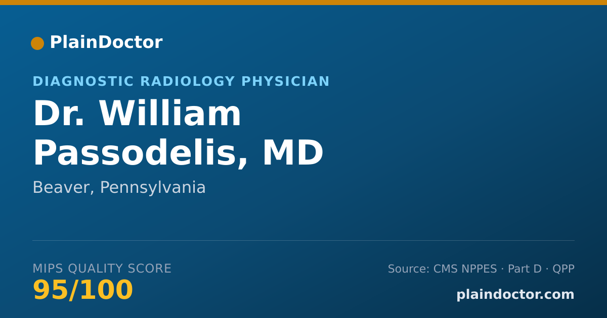Shareable card for William Passodelis, MD - Diagnostic Radiology Physician, Beaver, PA