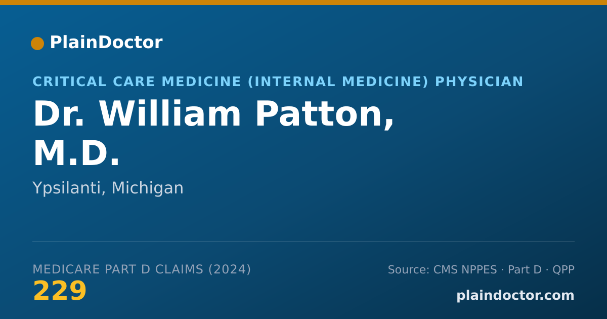 Shareable card for William Patton, M.D. - Critical Care Medicine (Internal Medicine) Physician, Ypsilanti, MI