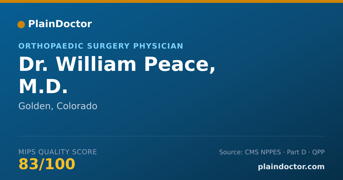 Shareable card for William Peace, M.D. - Orthopaedic Surgery Physician, Golden, CO