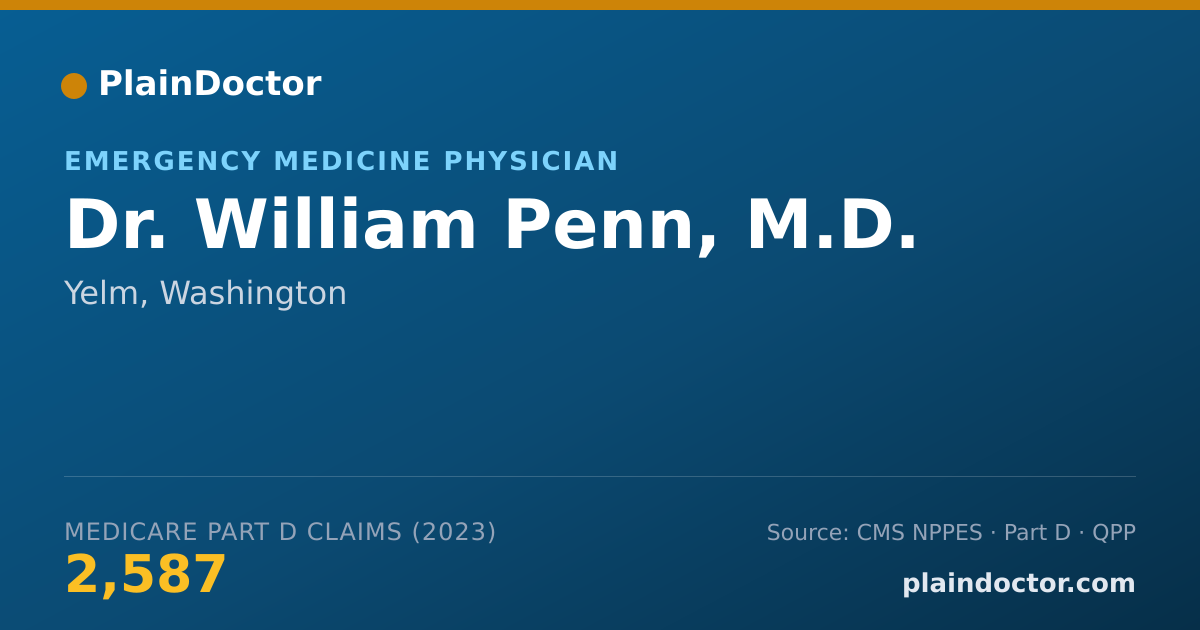 Shareable card for William Penn, M.D. - Emergency Medicine Physician, Yelm, WA