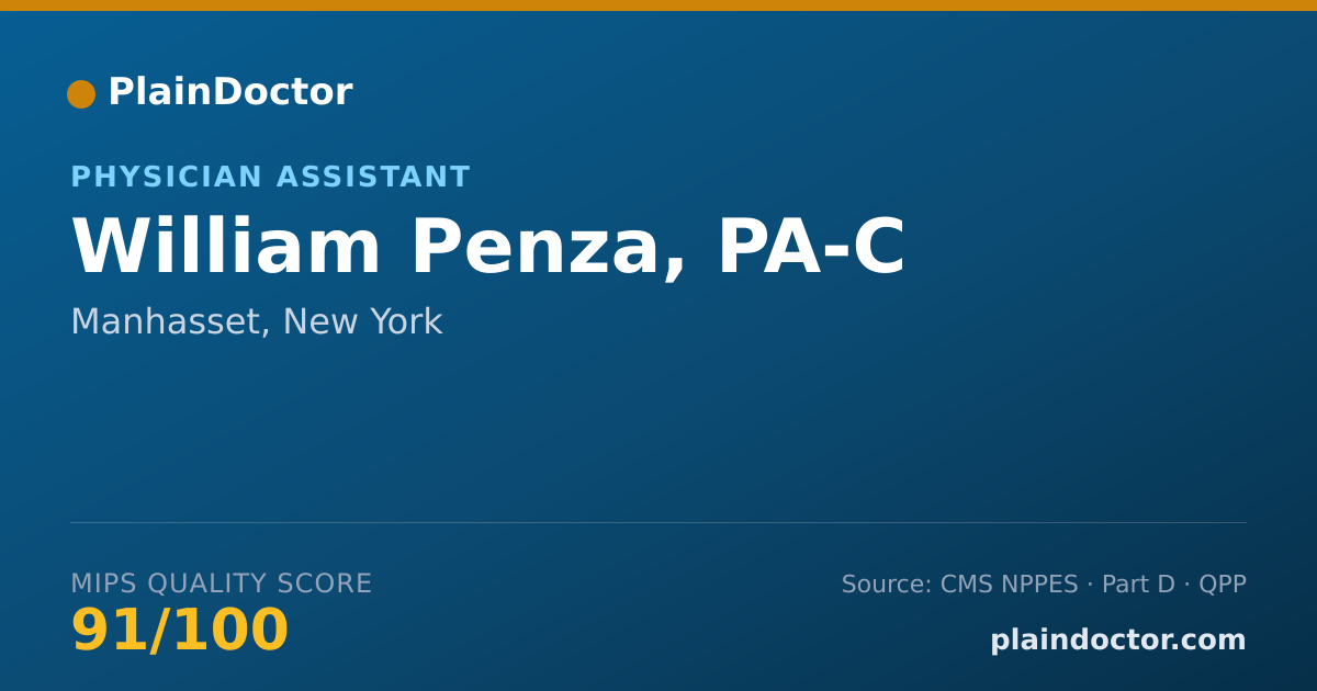 Shareable card for William Penza, PA-C - Physician Assistant, Manhasset, NY