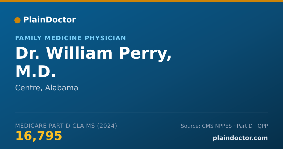 Shareable card for William Perry, M.D. - Family Medicine Physician, Centre, AL