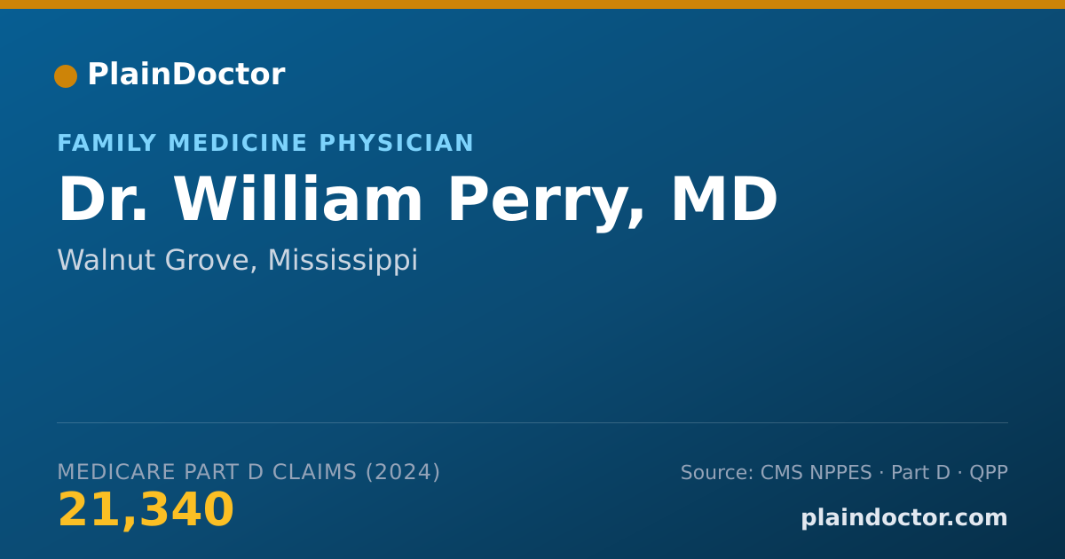Shareable card for William Perry, MD - Family Medicine Physician, Walnut Grove, MS