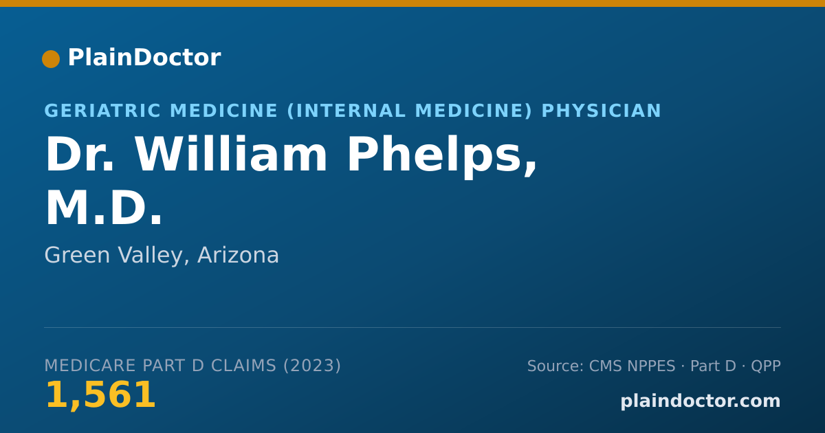 Shareable card for William Phelps, M.D. - Geriatric Medicine (Internal Medicine) Physician, Green Valley, AZ