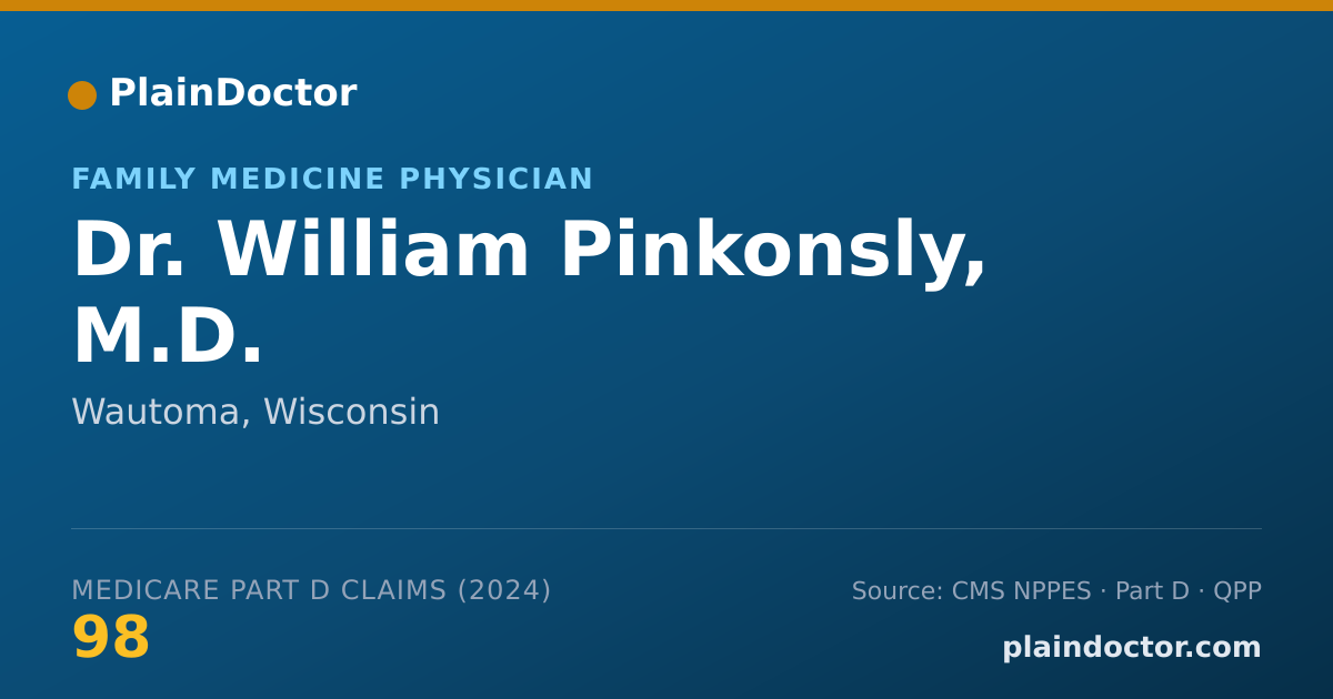 Shareable card for William Pinkonsly, M.D. - Family Medicine Physician, Wautoma, WI