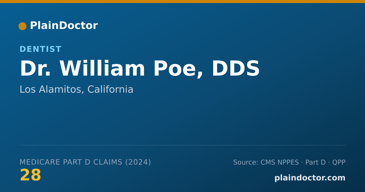 Shareable card for William Poe, DDS - Dentist, Los Alamitos, CA
