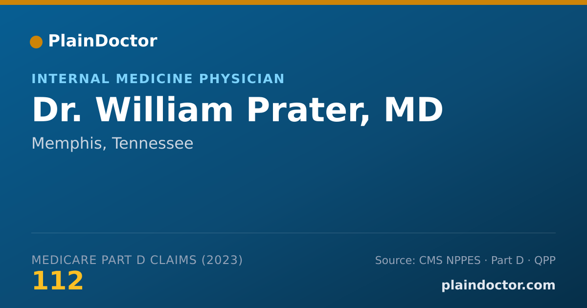 Shareable card for William Prater, MD - Internal Medicine Physician, Memphis, TN