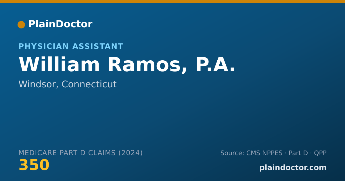 Shareable card for William Ramos, P.A. - Physician Assistant, Windsor, CT