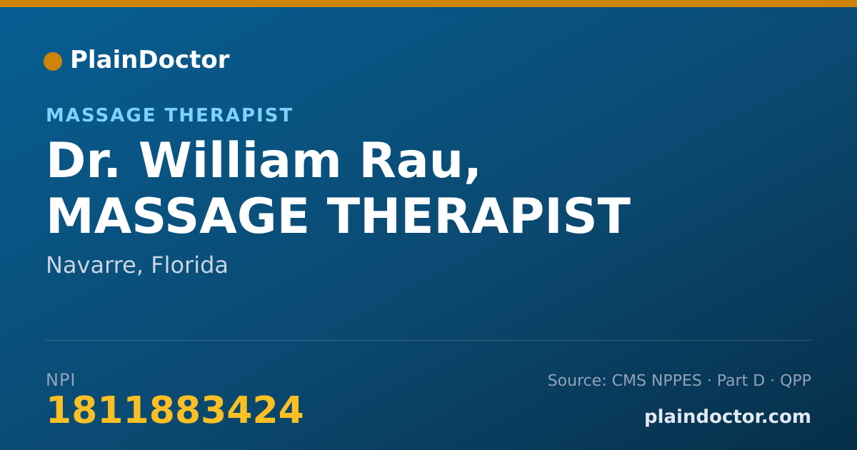 Shareable card for William Rau, MASSAGE THERAPIST - Massage Therapist, Navarre, FL